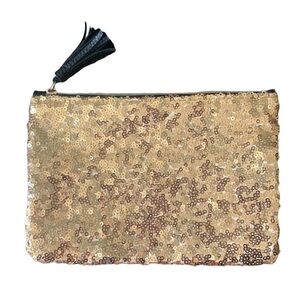 Ipsy Gold Sequin Cosmetic Jewelry Storage Bag